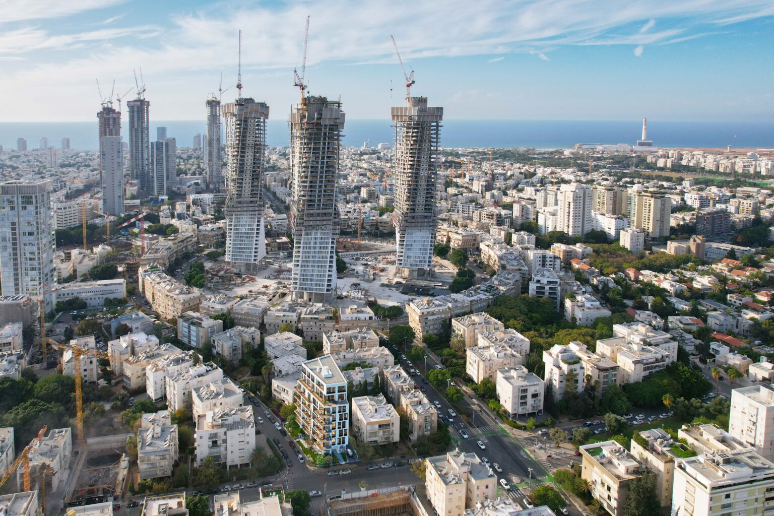 צילום רחפן, תל אביב, במרכז הצילום בניינים שמודלו בתלת מימד